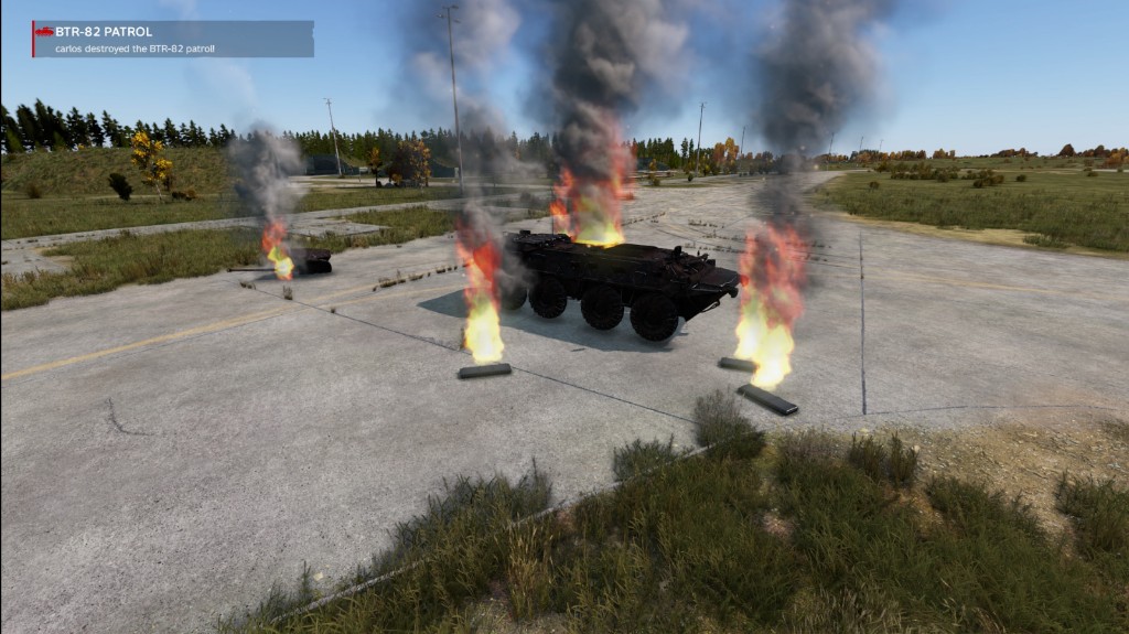 Destroyed BTR-82 wreck on Chernarus PvP